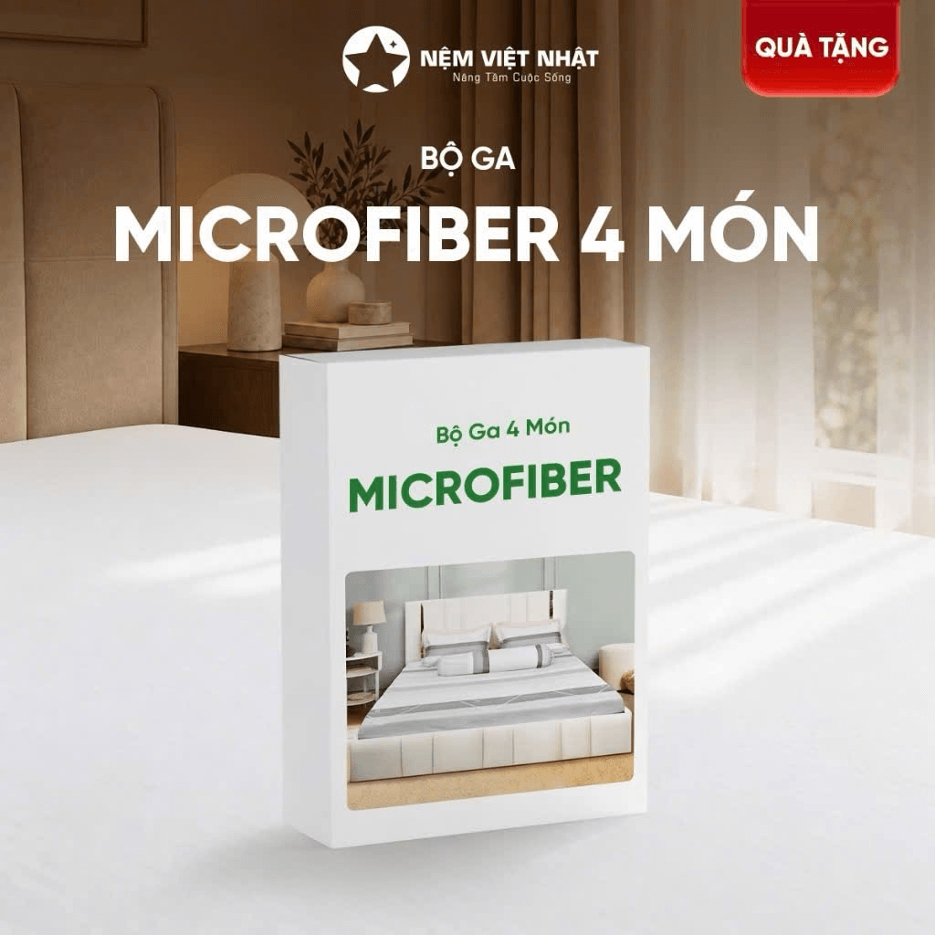 1 × Bộ Ga Microfiber 4 Món Việt Nhật