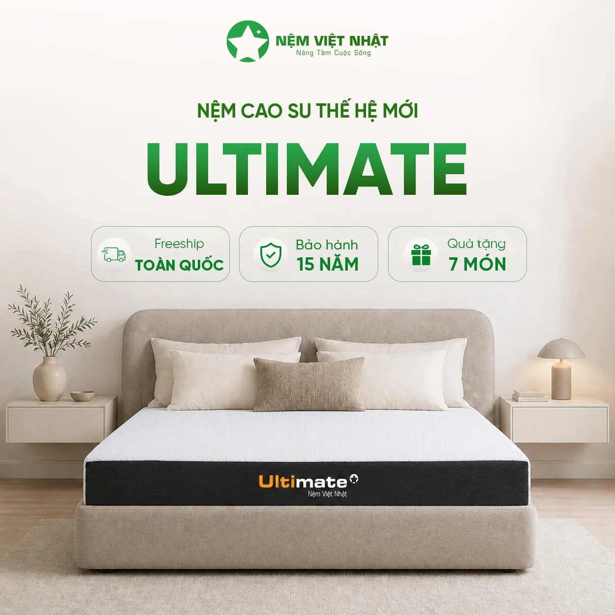 Nệm Cao Su Làm Mát Việt Nhật Ultimate
