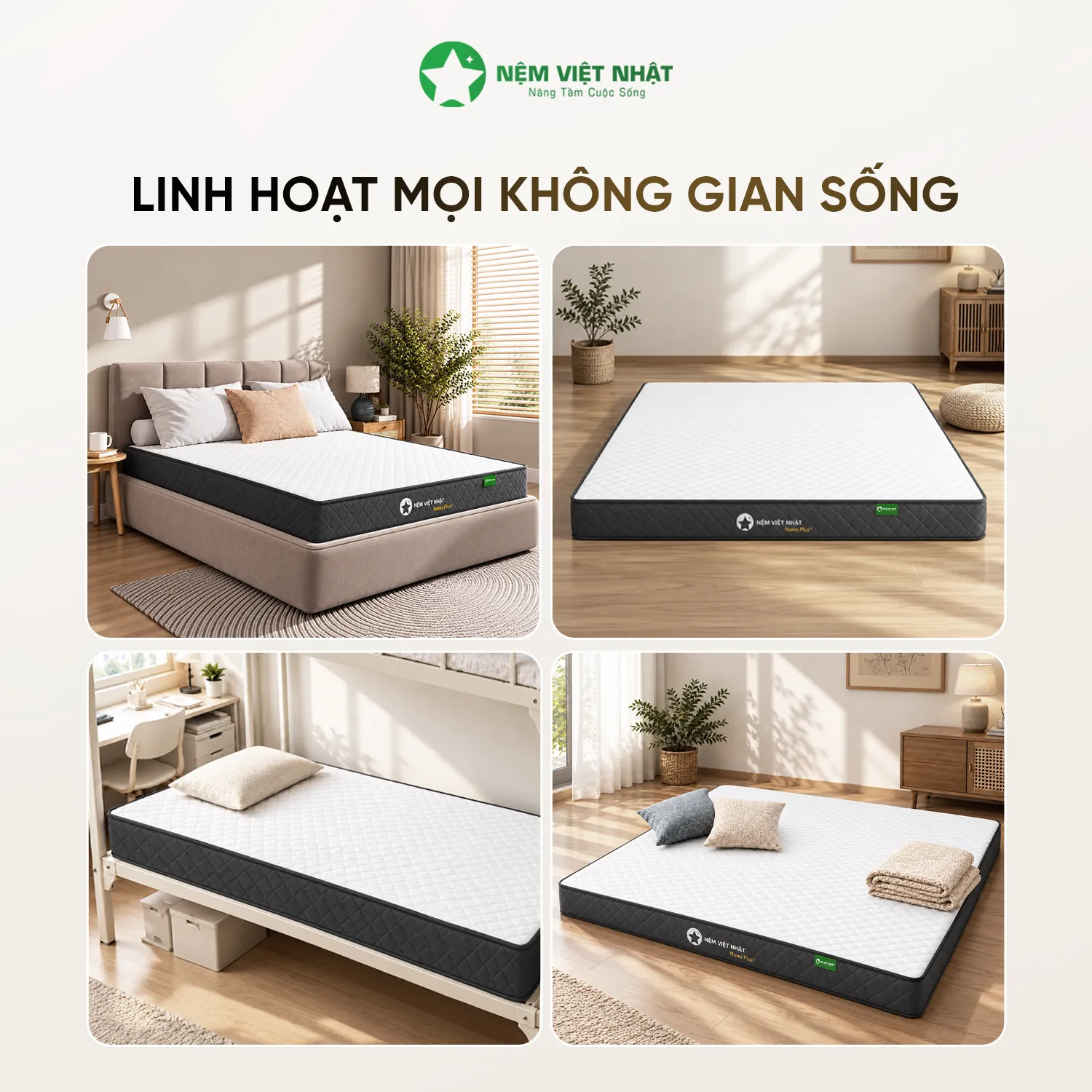 Nệm Foam Việt Nhật Nano Plus+