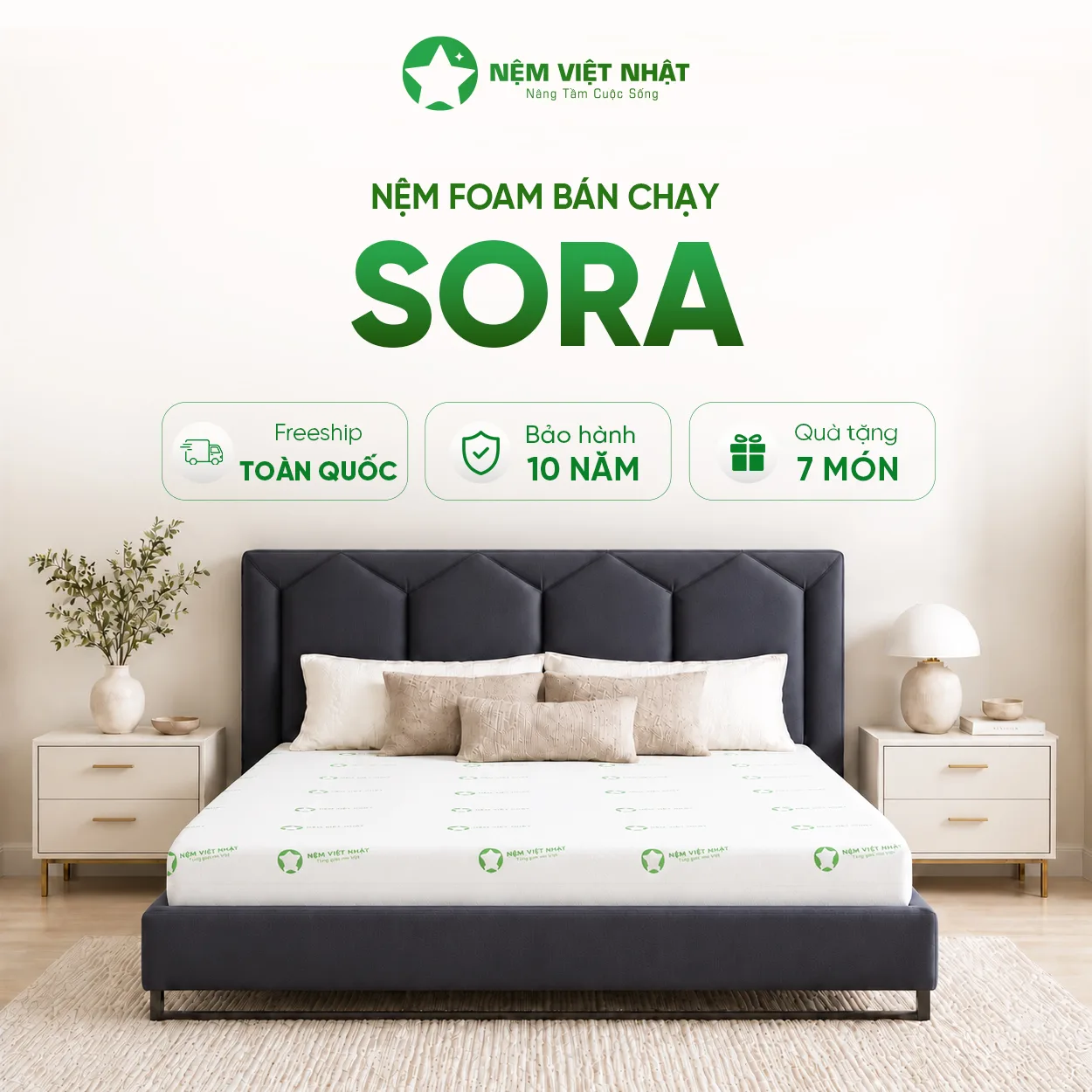 Nệm Foam Việt Nhật Sora