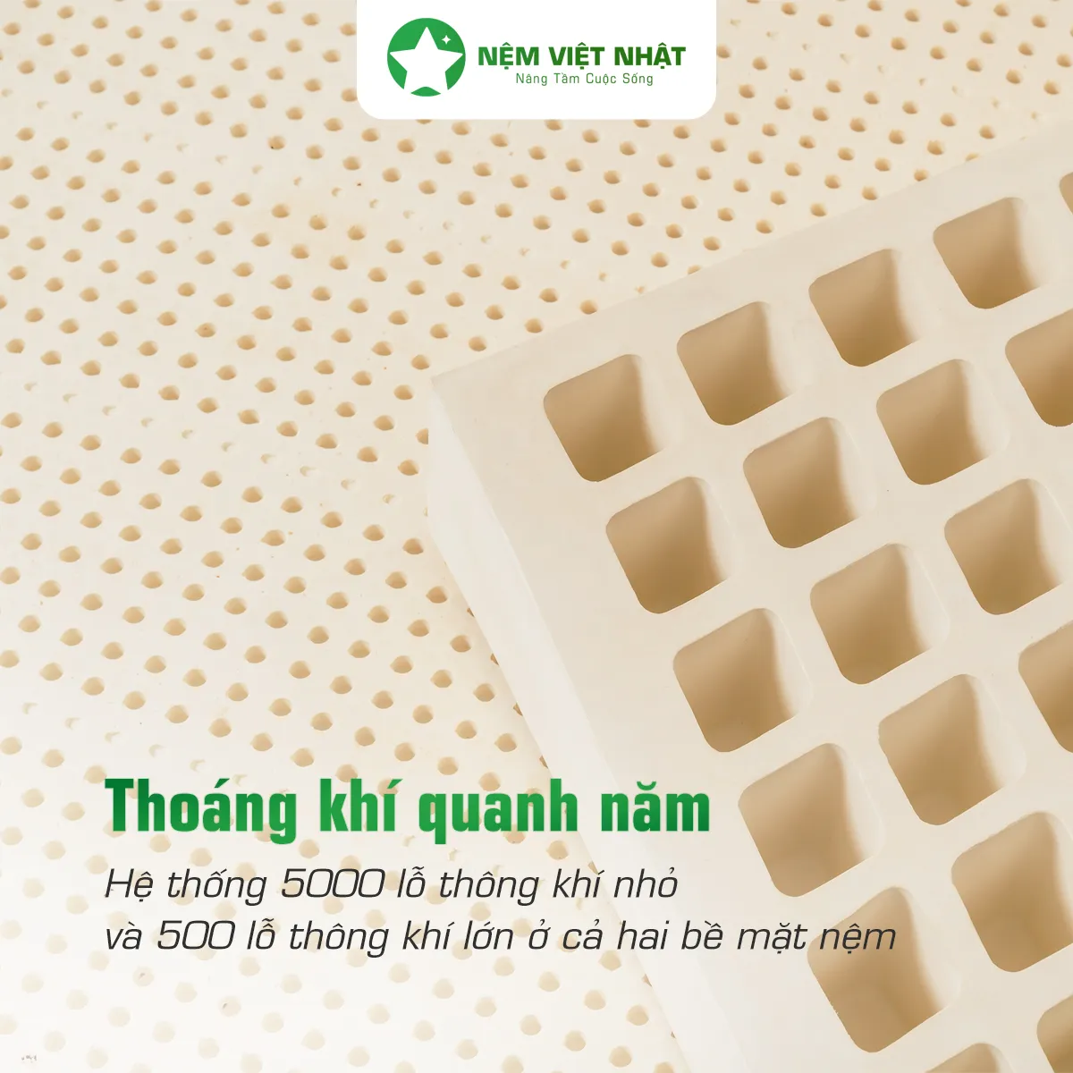 Hơn 5.000 lỗ tròn và 500 lỗ vuông thoáng khí
