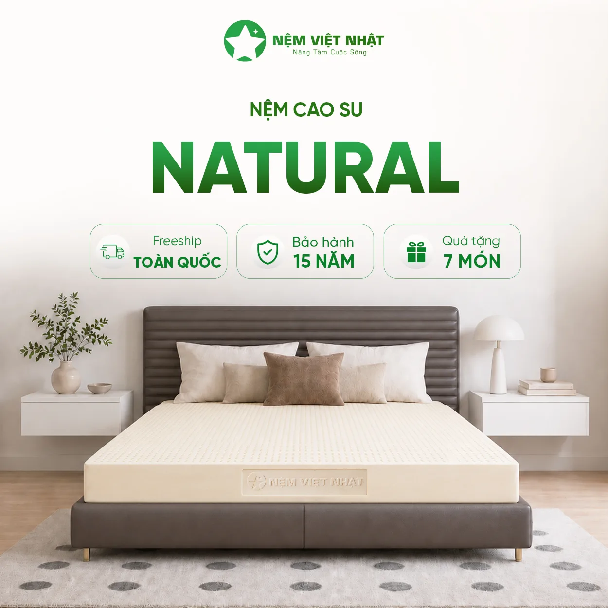 Nệm Cao Su Thiên Nhiên Việt Nhật Natural