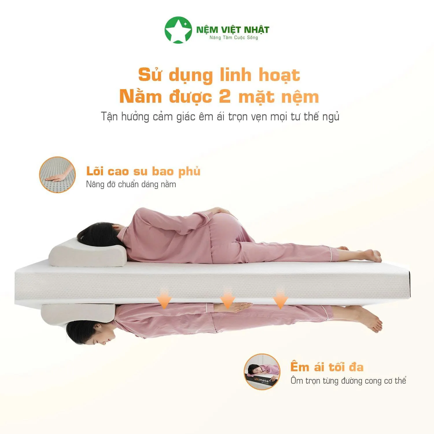 Nệm Cao Su Làm Mát Việt Nhật Ultimate