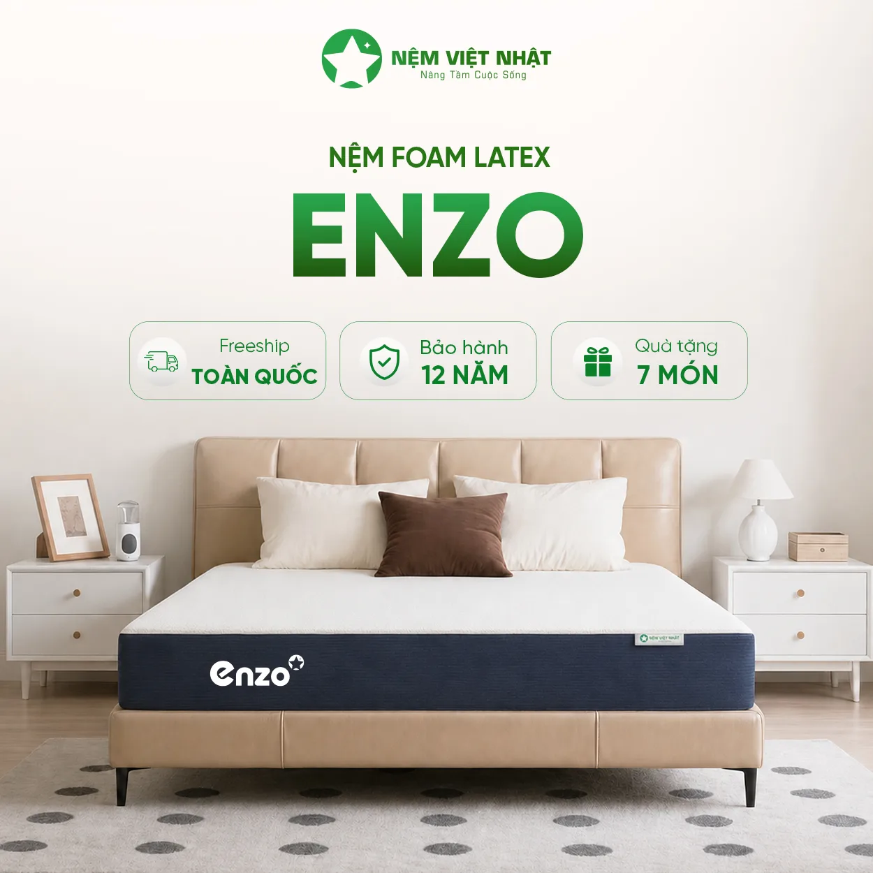 Nệm Foam Latex Việt Nhật Enzo