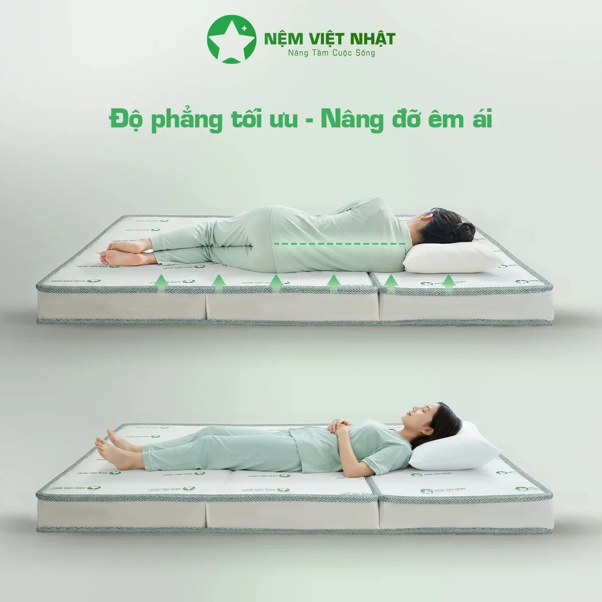 Nệm Foam Gấp 3 Việt Nhật Sora