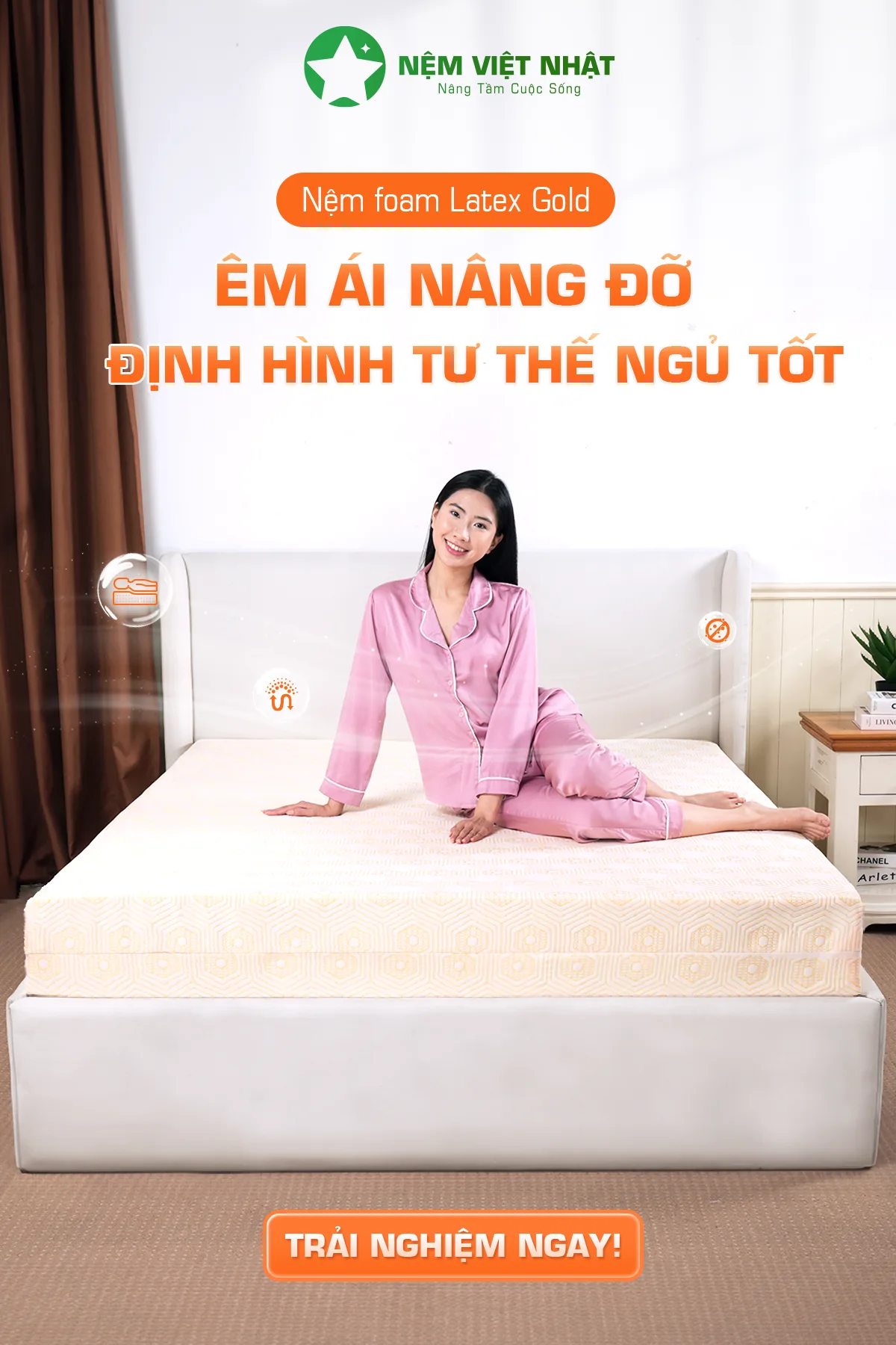 Nệm Foam Việt Nhật Latex Gold